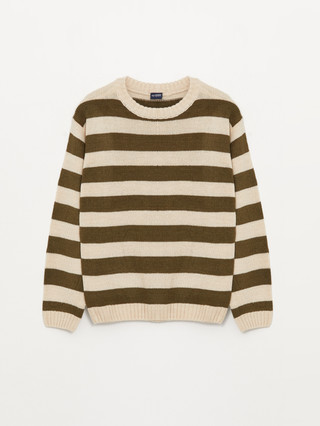 T-shirt à Rayures Manches Longues Pour Garçon - Coton élasthanne, Col Rond - Couleurs Variées (rayures Vertes, Bleues, Rouges…)