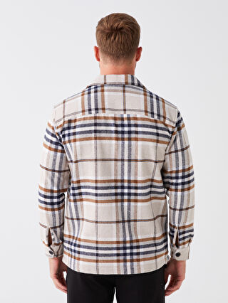 Regular Fit Long Sleeve Plaid Men's Flannel Shirt Jacket