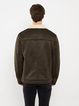 Standard Pattern Standing Collar Men's Suede Coat -W36610Z8