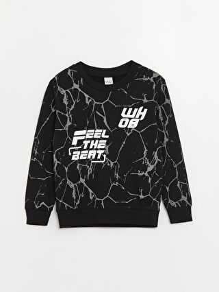 Crew Neck Printed Long Sleeve Boy Sweatshirt W37012Z4 LQJ