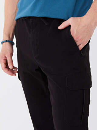 Slim Fit Gabardine Men's Cargo Trousers -W38258Z8-RQL 
