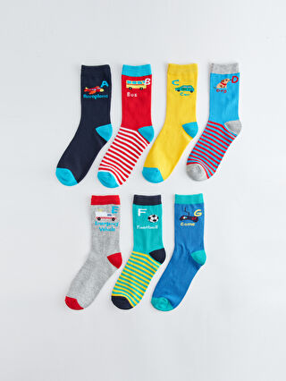 【メール便無料】 Boy Patterned Child Waikiki LC - W3AH18Z4-K00 - -W3AH18Z4-K00 Pcs 7 Socket 応援グッズ