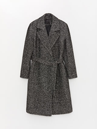 【完売】  Jacket Collar Patterned Long Sleeve Women's Cachet Coat ウェア