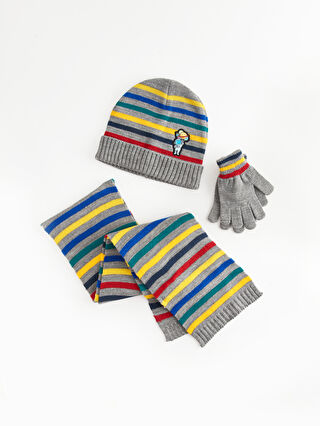 Boys' Scarf, Beanie and Glove Set -W3AT91Z4-LAK - W3AT91Z4