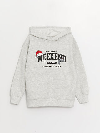 Christmas Themed Long Sleeve Boys Hoodie W3BT21Z4 JMD W3BT21Z4 JMD LC Waikiki
