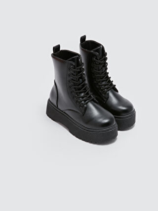 Oslo black chunky lace up boots shop