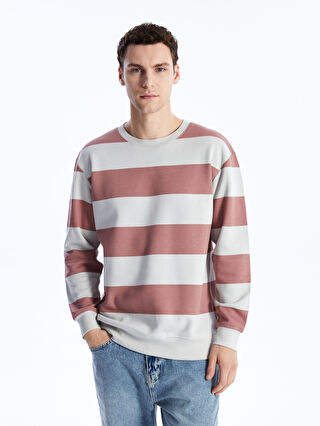 Crew Neck Long Sleeve Striped Men's Thick Sweatshirt -S41703Z8-LHP -  S41703Z8-LHP - LC Waikiki
