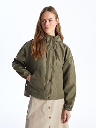 Hooded Straight Oversize Women's Raincoat -S44290Z8-V37 