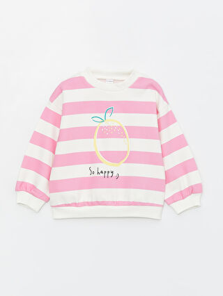 最高品質の Neck Crew Striped -S46664Z1-LHK Sweatshirt Girls' Baby 果物
