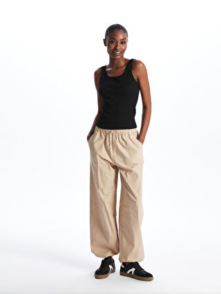 Women's Elastic Waist Straight Parachute Trousers -S48652Z8-VKC -  S48652Z8-VKC - LC Waikiki