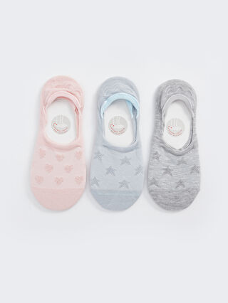 Self-Patterned Women's Invisible Socks 3-Pack -S4BC44Z8-FZZ