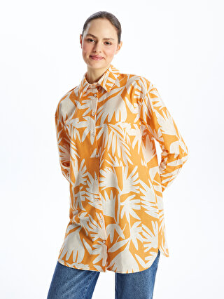 LC Waikiki Desenli Uzun Kollu Oversize Kadın Gömlek Tunik