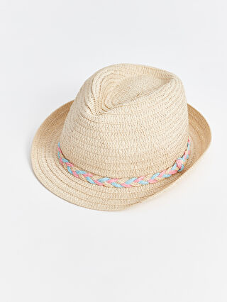 Girl Wicker Fedora Hat -S4G042Z4-FT0 - S4G042Z4-FT0 - LC Waikiki
