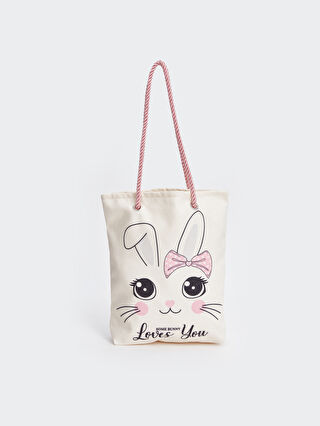 Rabbit Printed Girl's Beach Bag -S4GQ02Z4-QQ0 - S4GQ02Z4-QQ0