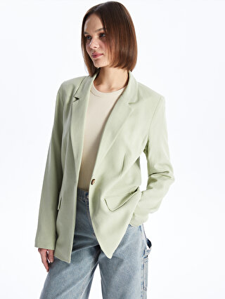 XSIDE Düz Uzun Kollu Keten Karışımlı Kadın Blazer Ceket