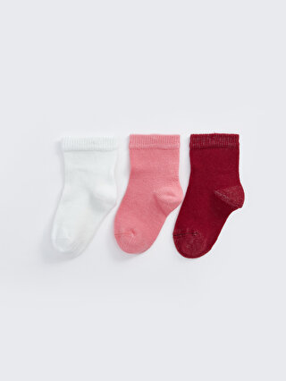 AZİZ BEBE Basic Kız Bebek Soket Çorap 3'lü