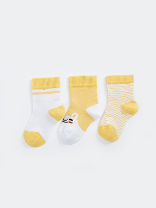 AZİZ BEBE Desenli Unisex Bebek Soket Çorap 3'lü