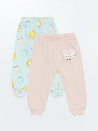 LUGGI BABY Beli Lastikli Kız Bebek Pijama Alt 2'li