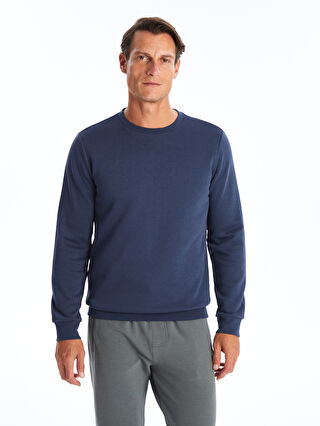 Crew Neck Long Sleeve Men's Thick Sweatshirt -W40850Z8-YE1