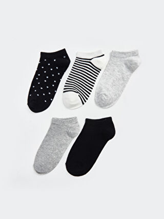 Patterned Women's Booties Socks 5-Pack -W41378Z8-CVL