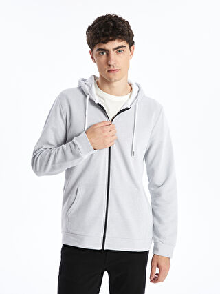 Hooded Long Sleeve Zipper Men's Sweatshirt -W42329Z8-J2B - W42329Z8-J2B -  LC Waikiki
