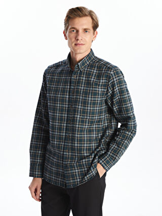 スケールモデル 新作 Regular -W42380Z8-LME Shirt Men's Plaid Sleeve Long Fit ウェア