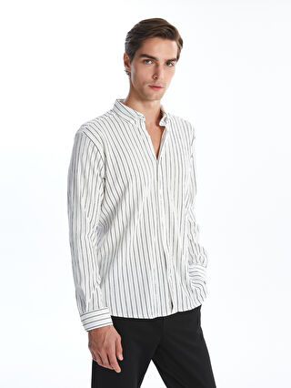 超高品質で人気の Men's Dobby Striped Sleeve Long Fit Slim Shirt Waikiki LC -  W43372Z8-Q6K - -W43372Z8-Q6K ピアス