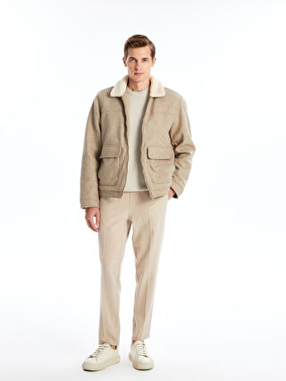Standard Pattern Shirt Collar Men's Wool Jacket -W4AV59Z8-S0L -  W4AV59Z8-S0L - LC Waikiki