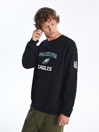 Bisiklet Yaka Uzun Kollu Baskılı Erkek Kalın Sweatshirt -W4BC06Z8-RFD -  W4BC06Z8-RFD - LC Waikiki