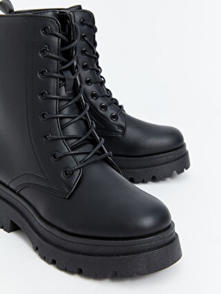 Women's Lace-Up and Zipper Boots -W4CA63Z8-HUC - W4CA63Z8