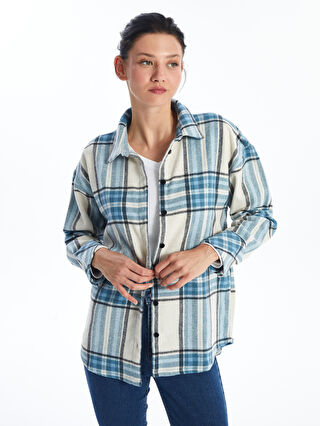 Plaid Oversize Women's Lumberjack Shirt Jacket -W4CK07Z8-SZ4 - W4CK07Z8-SZ4  - LC Waikiki