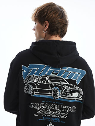 Long Sleeve Printed Thick Men's Thick Hoodie -W4DQ80Z8-CVL