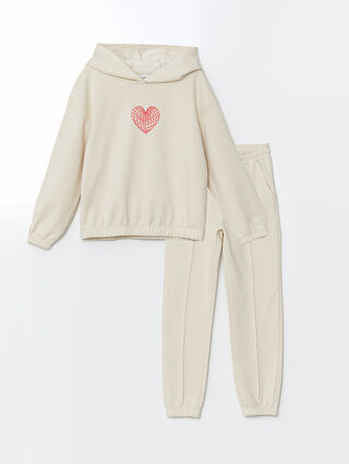 LC WAIKIKI Hooded Girls' Tracksuit Set -W4DV57Z4-FT0