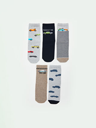 Patterned Boy Socket Socks 5-Pack -W4GP84Z4-K00 - W4GP84Z4-K00 - LC Waikiki
