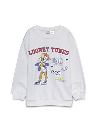 Crew Neck Printed Long Sleeve Girl Sweatshirt W4H960Z4 R9J W4H960Z4 R9J LC Waikiki