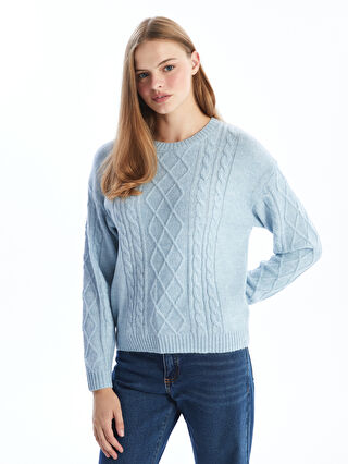 気質アップ  - -W4HG88Z8-G0K Sweater Knitwear Women's Self-Patterned Neck Crew W4HG88Z8-G0K Waikiki LC - トップス