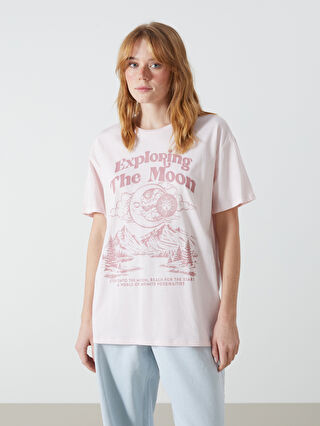 Crew Neck Printed Women's T-shirt -S54924Z8-YQ2 - S54924Z8