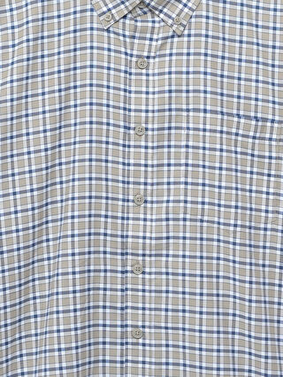 Regular Fit Short Sleeve Plaid Oxford Men's Shirt -S56058Z8