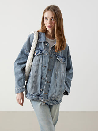 Oversize Women's Jean Jacket -S56167Z8-Q68 - S56167Z8-Q68