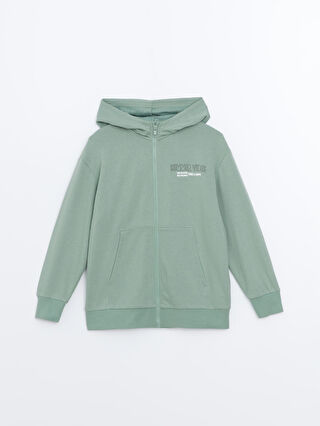 Hooded California Printed Boys Zippered Sweatshirt -S5CJ28Z4