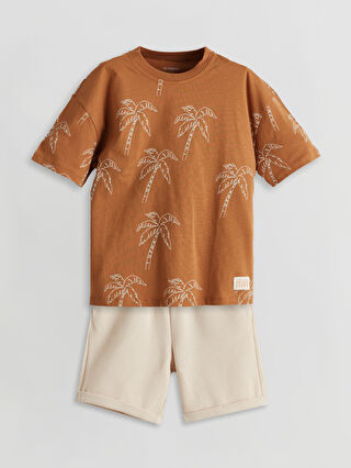 若者に人気のブランド Shorts And T-Shirt Boy'S Cotton Printed Set Pieces (2 靴