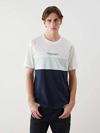 XSIDE Crew Neck Color Block Jersey Men's T-Shirt -S5FD94Z8