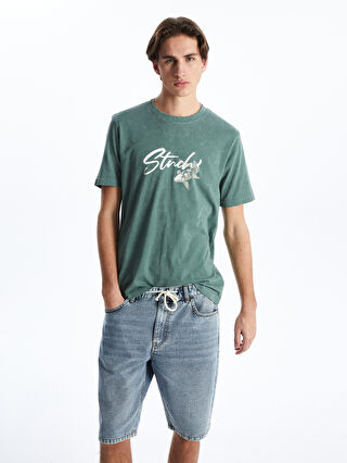 Crew Neck Printed Men's T-Shirt -S5FE53Z8-H9D - S5FE53Z8-H9D