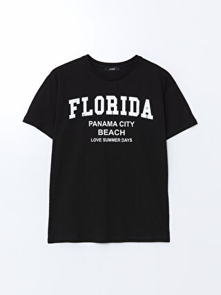 XSIDE Crew Neck Florida Printed Women's T-Shirt -S5GR18Z8