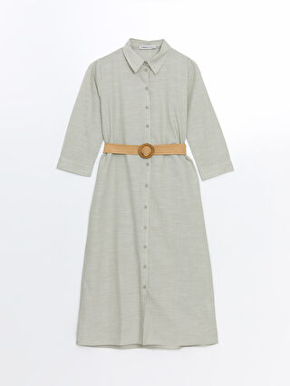 Striped Belted Shirt Dress -S5HI76Z8-LFT - S5HI76Z8-LFT - LC