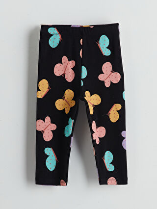 LC WAIKIKI Girls' Butterfly Print Leggings with Elasticated
