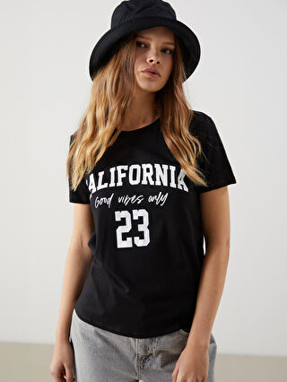 某メーカー California Neck Crew Printed -S5JK81Z8-CVL T-Shirt Women'S アイドル