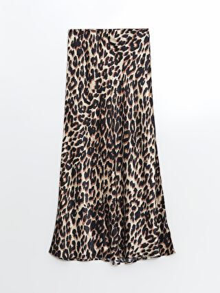 Slim Fit Leopard Print Satin Women's Skirt -S5LI36Z8-LQY Slim Fit Leopard Print Satin Women's Skirt -S5LI36Z8-LQY