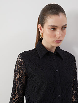 LC WAIKIKI Lace Women's Shirt Dress -S5MH94Z8-CVL - S5MH94Z8