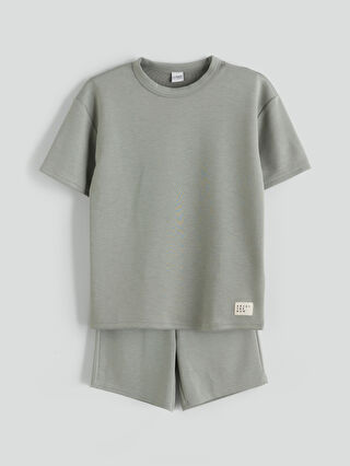 LCW Kids Yeşil Basic Erkek Çocuk Tişört ve Şort 2'li - W5L656Z4
